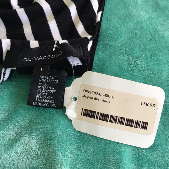 Olivaceous Striped Cami Bra Top - Picture 6 of 7